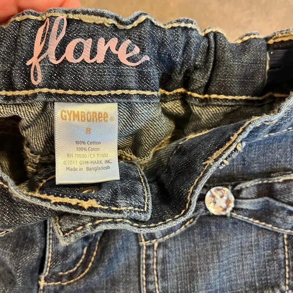 Gymboree Flare Denim Jeans cotton girls size 8 pants wide bell bottom